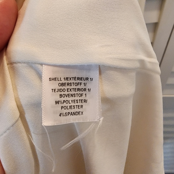 Adrianna Papell Illusion Beaded Neckline Slit Gown Ivory EUC 10 - Picture 6 of 7